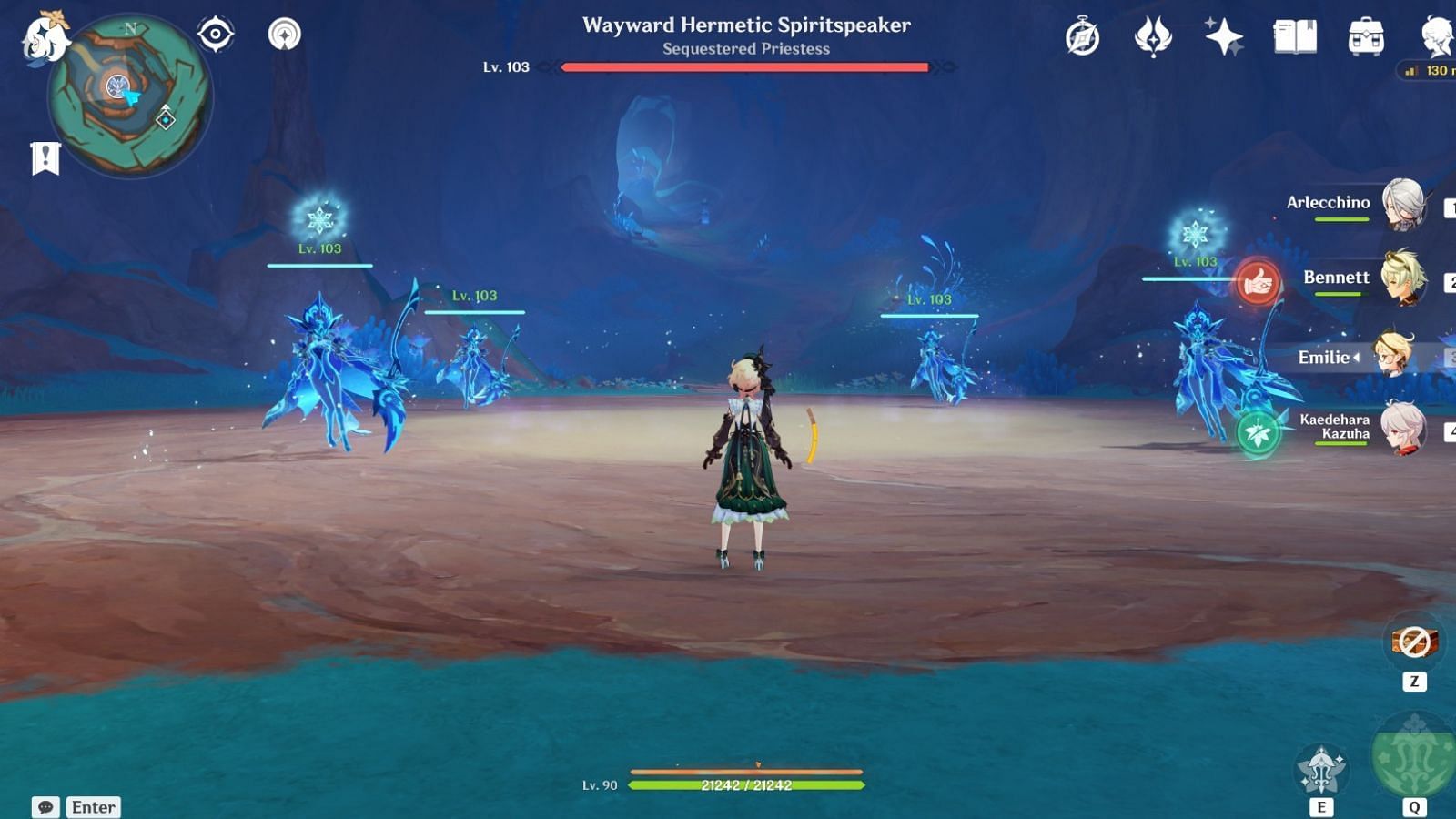 Radiant Reflections attack of the Wayward Hermetic Spiritspeaker boss (Image via HoYoverse)